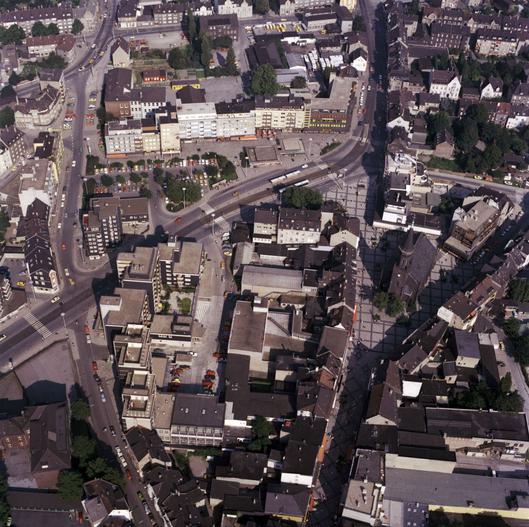 Luftbild August-Bebel-Platz, Wattenscheid Zentrum, 27 Juli 1978