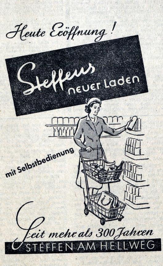Zeitungsanzeige für "Steffens neuer Laden"