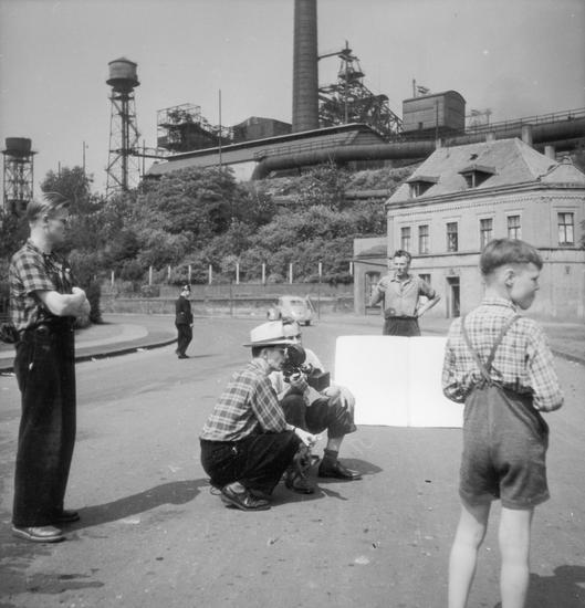 Foto der Dreharbeiten zu „Der Platz an der Halde“