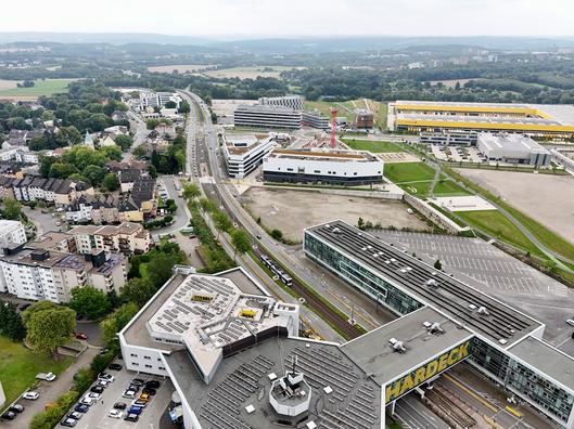 Ein Luftbild der Wittener Straße.