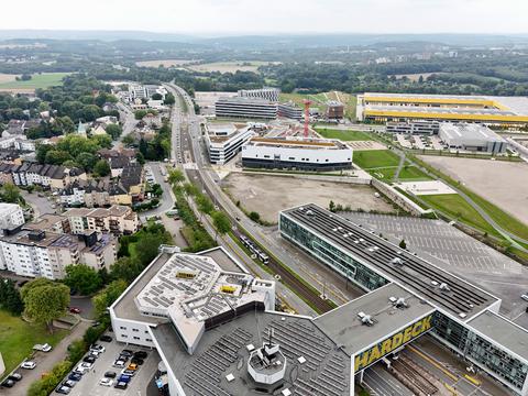 Ein Luftbild der Wittener Straße.