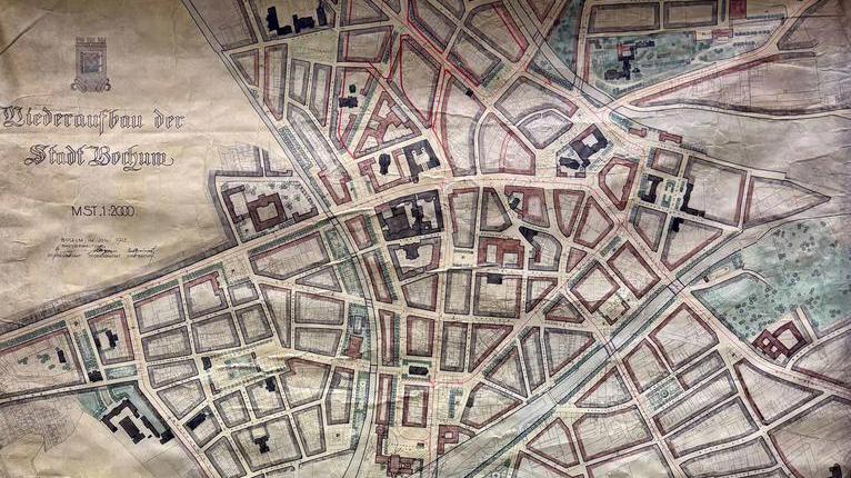 Ausschnitt des Wiederaufbauplans 1945