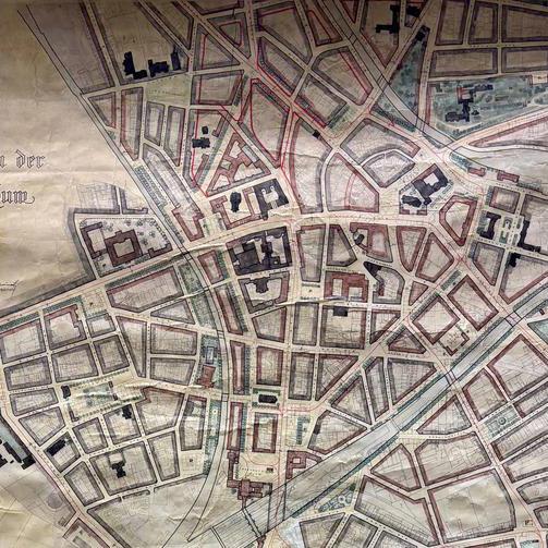 Ausschnitt des Wiederaufbauplans 1945