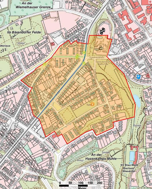 Evakuierungsradius Hattinger Straße / Grünewaldstraße 