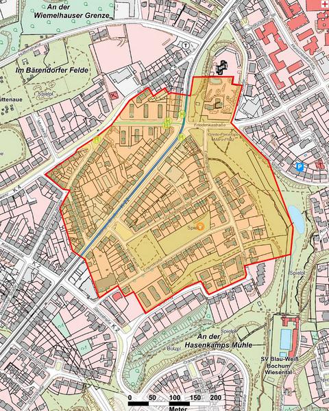 Evakuierungsradius Hattinger Straße / Grünewaldstraße 