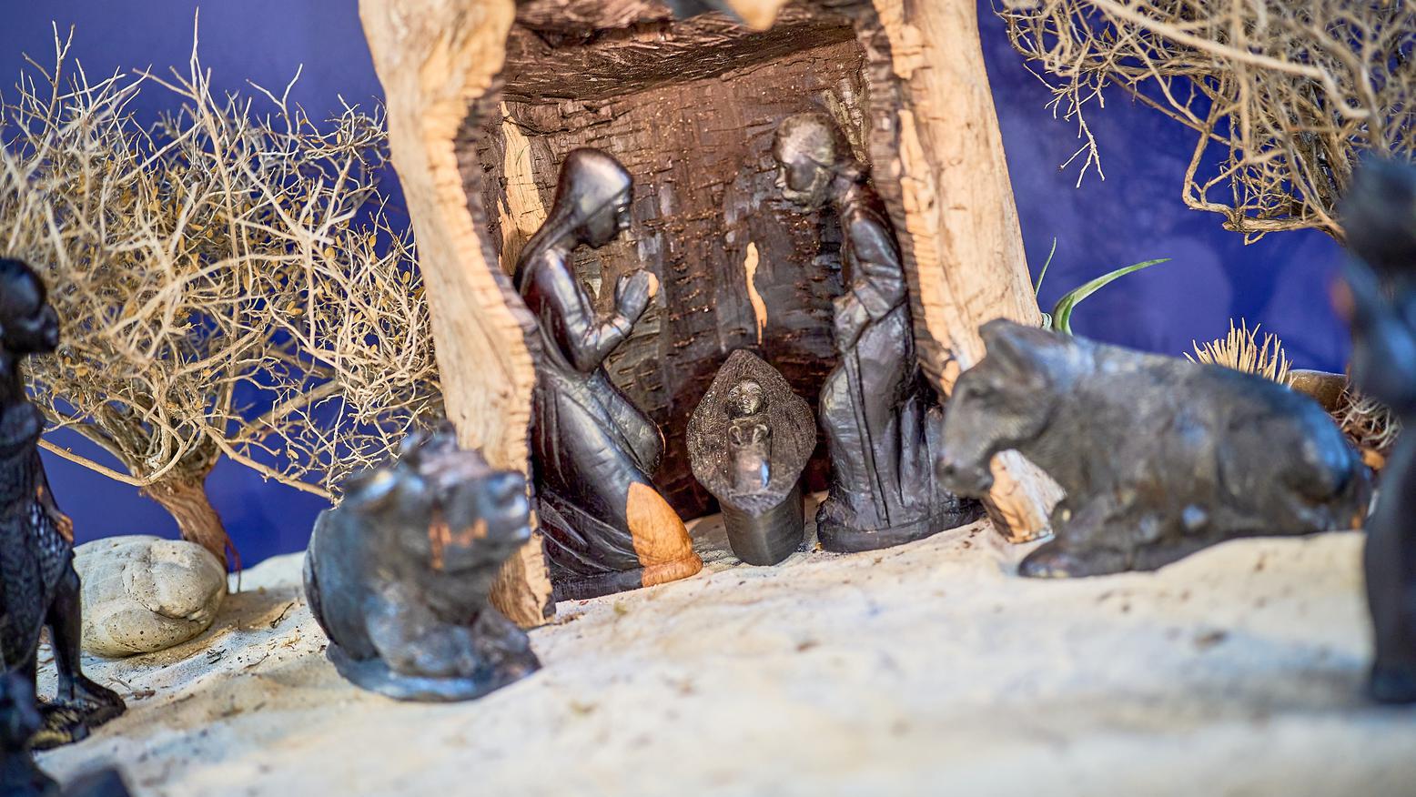 Die zentrale Szene mit Josef, Maria und dem Christkind