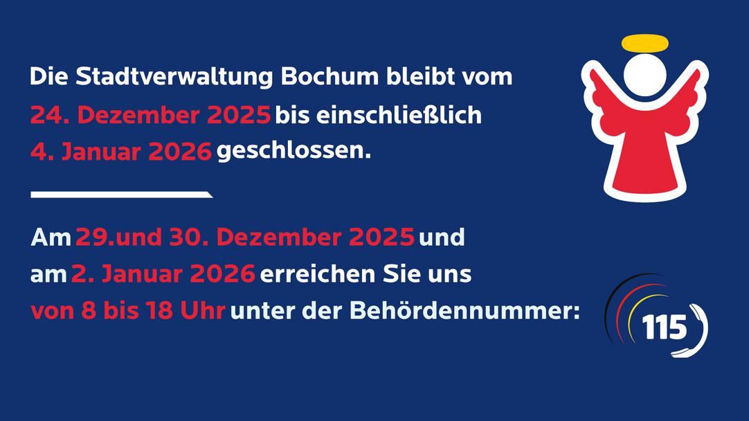 Stadtverwaltung schließt vom 24. Dezember bis einschließlich 2. Januar 