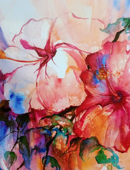 Ein Bild zeigt eine Gemälde aus dem Aquarellkurs