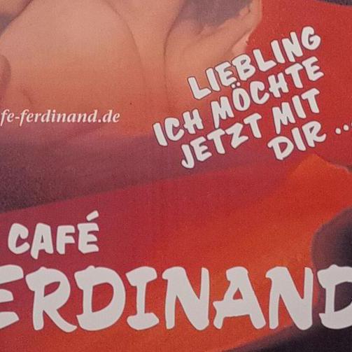 Ausschnitt Werbeschild Café Ferdinand