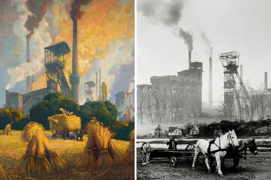 Ein Bild mit zwei verschiedenen Seiten einer Industrie