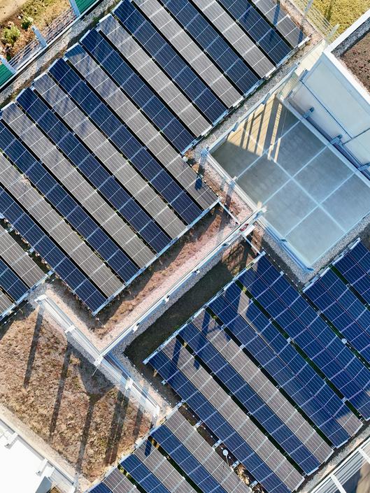 Eine Luftaufnahme der Quartiersgarage im Ostpark