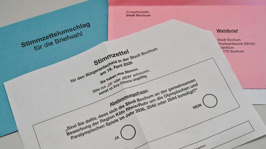 Auf dem Bild zu sehen ist der Stimmzettel vom Ratsbürgerentscheid