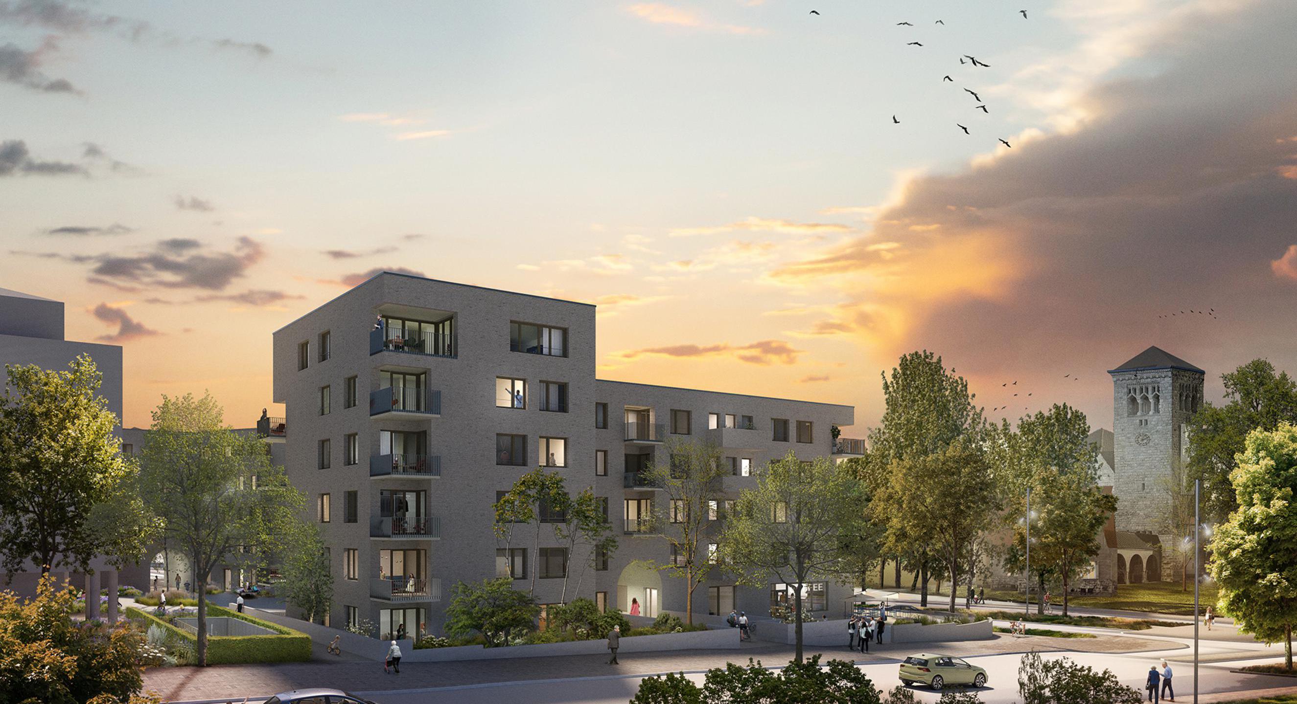 Visualisierung des Projektes "Wohnen am Stadtpark"