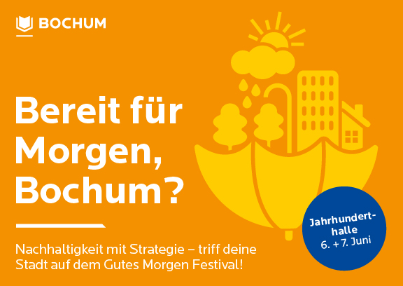 Ein Kampagnen-Bild für ein Festival mit der Schrift "Bereit für Morgen, Bochum?"