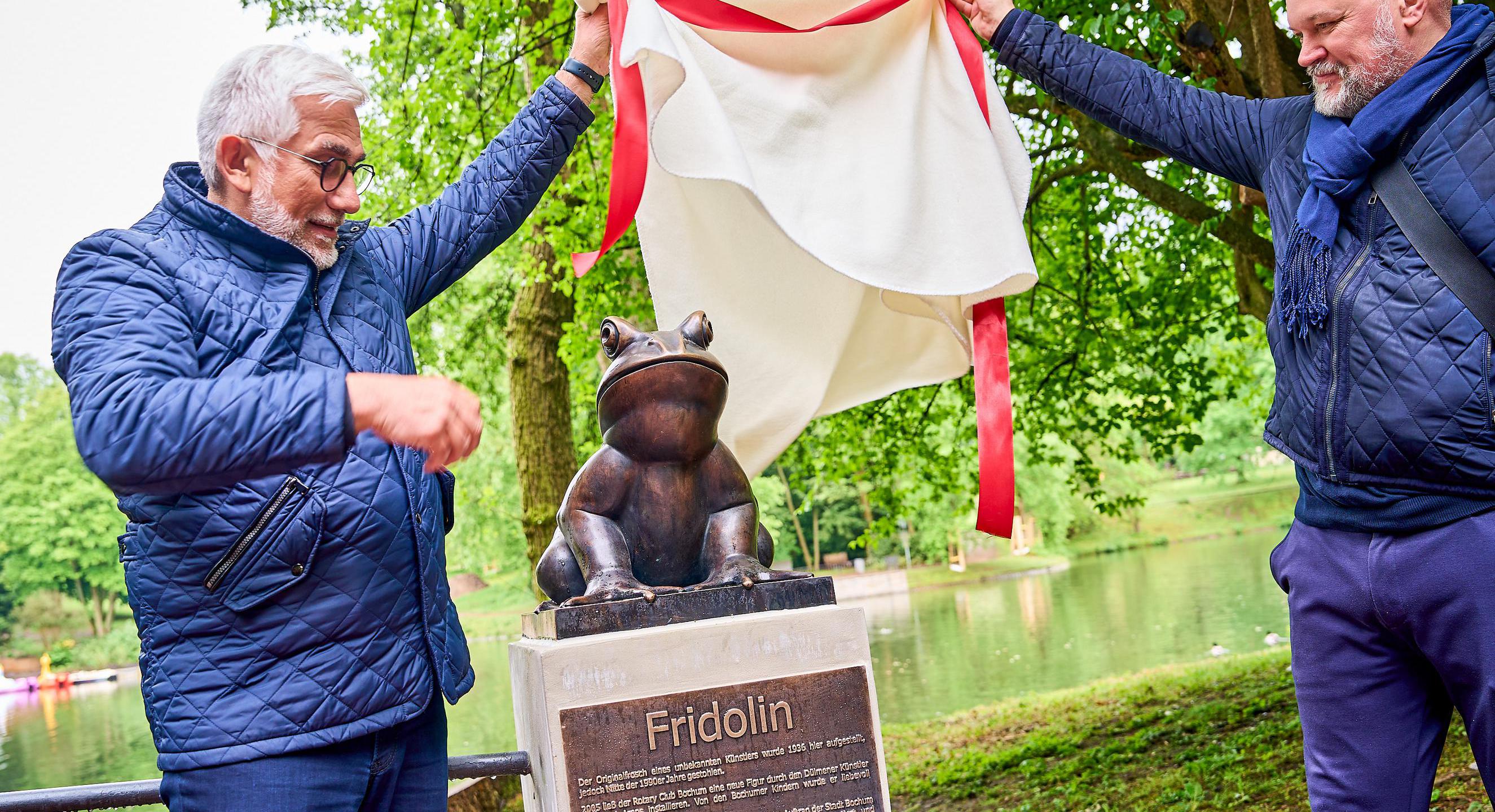 Frosch Fridolin kehrt in den Stadtpark zurück