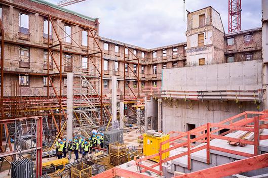 Innenansicht der Baustelle des Haus des Wissens
