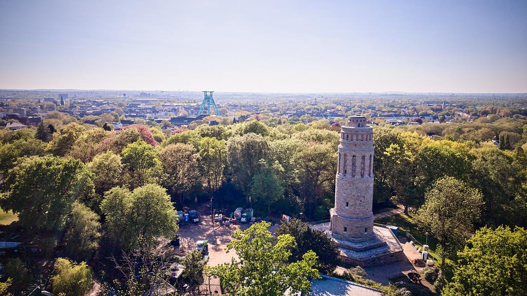 Aussicht über Bochum vom Stadtpark aus.