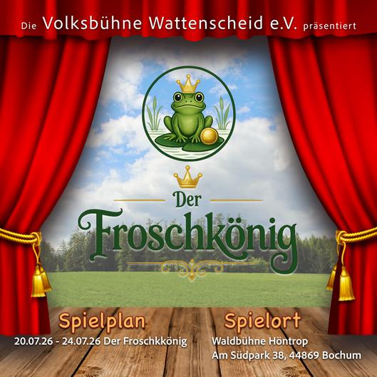Plakat vom Theaterstück "Der Froschkönig"