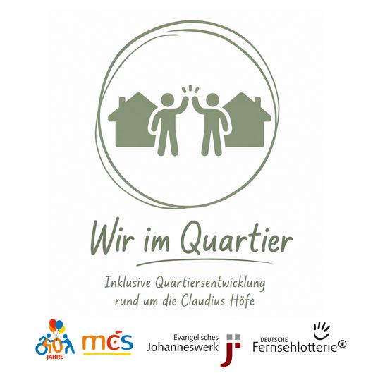 Logo des Projekts ‚Wir im Quartier – Inklusive Quartiersentwicklung rund um die Claudius Höfe‘.
