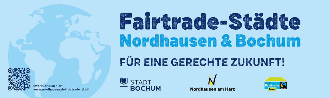 Fairtrade-Städte Nordhausen und Bochum Banner