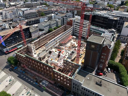Die Baustelle des Haus des Wissens von oben