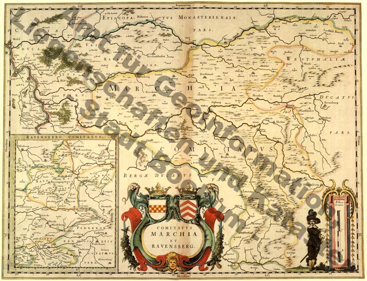 Karte der Grafschaft Mark (von Blaeu aus dem Jahr 1640)