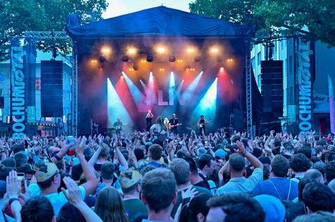 Aufnahme während eines Konzertes auf dem Festival Bochum Total